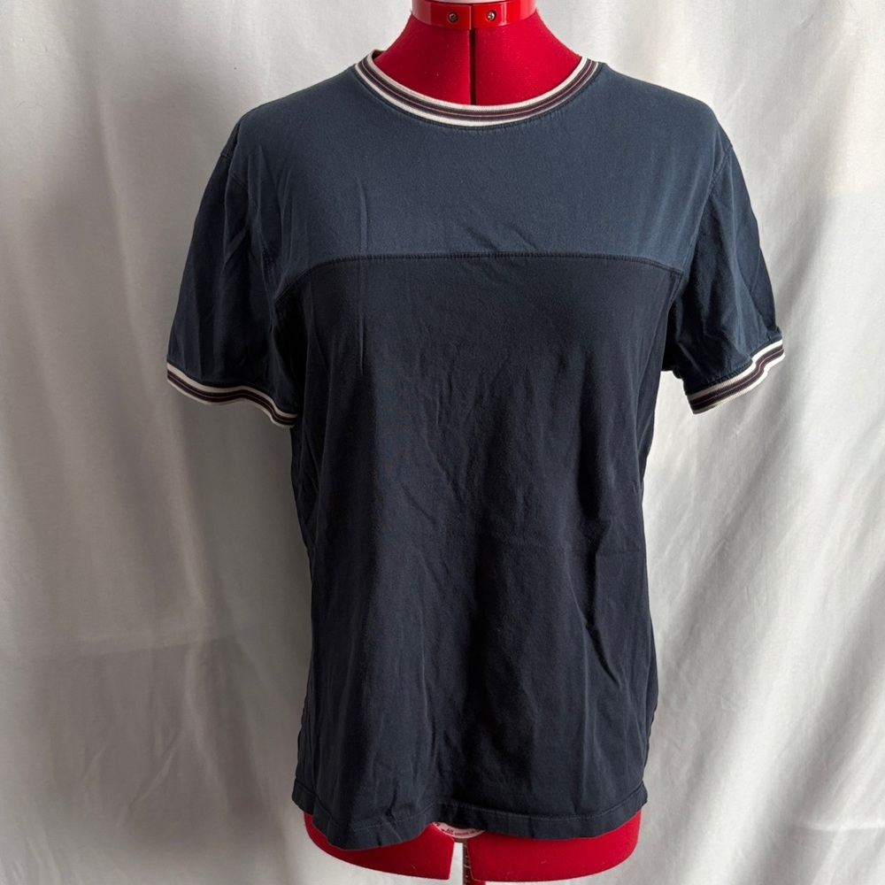 Denim & Flower Navy Two-Tone Ringer Short Sleeve Tee MM46
